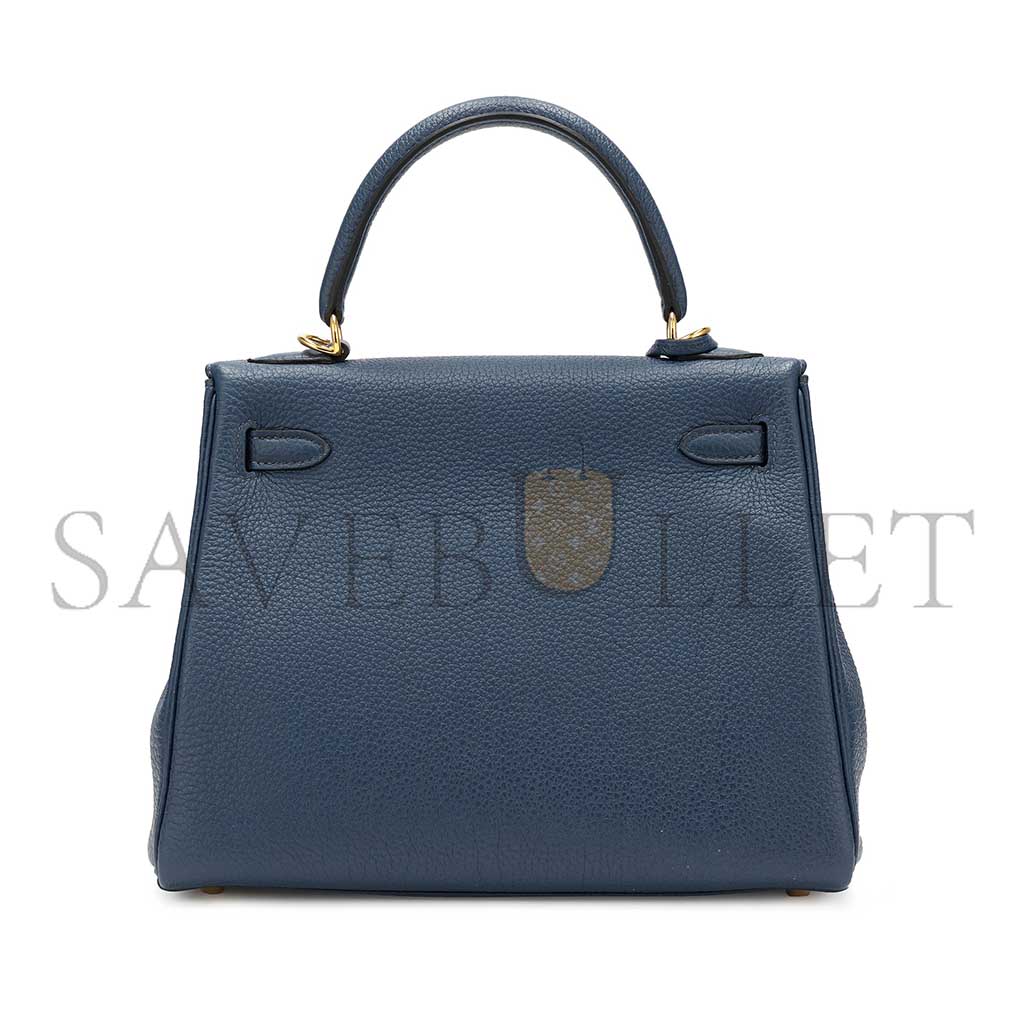 HERMÈS MASTER BLUE TOGO RETOURNE KELLY 25 GOLD HARDWARE (25*17*7cm) 